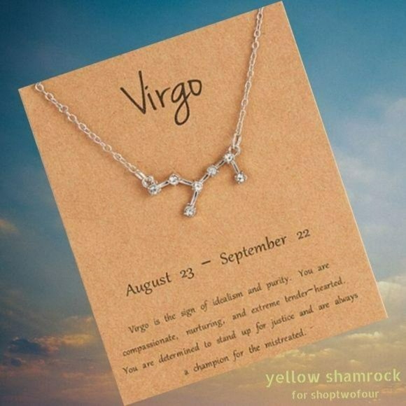 ShopTwoFour Jewelry - Virgo Constellation Pendant Necklace Zodiac Sign